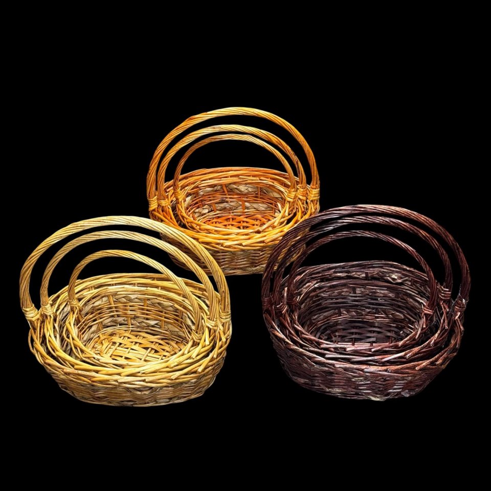 3LÜ OVAL SEPET ÜSTTEN SAPLI